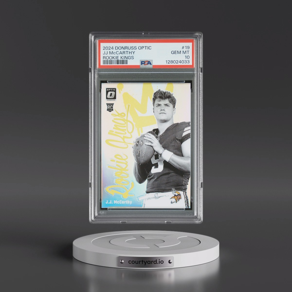 2024 Panini Donruss Optic Rookie Kings #19 JJ McCarthy (PSA 10 GEM MINT)