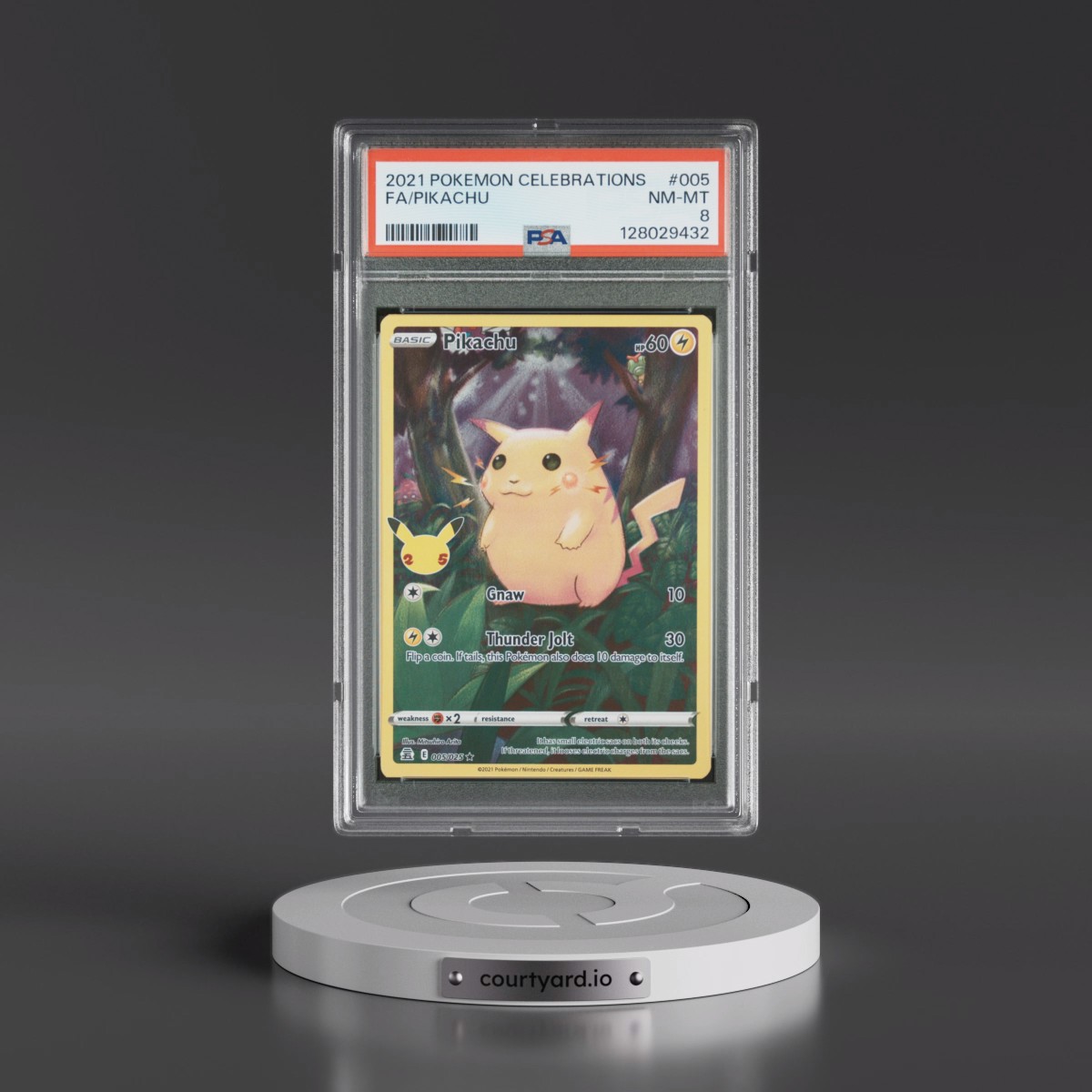 2021 Pokémon Celebrations #005 Pikachu - Full Art (PSA 8 NM-MT)