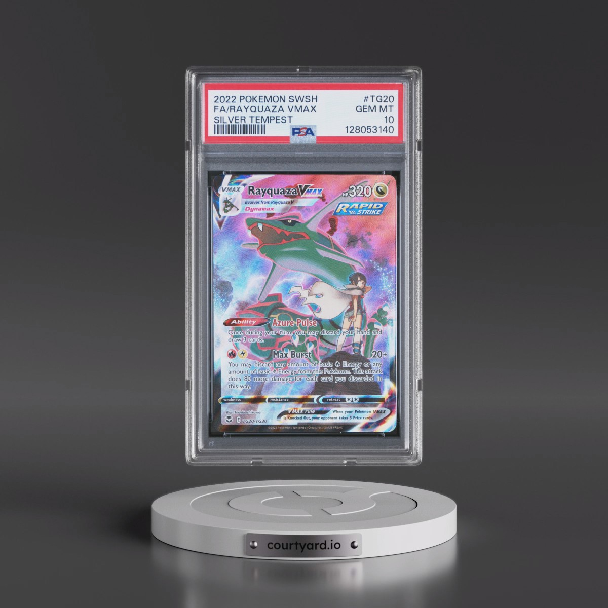 2022 Pokémon Sword & Shield Silver Tempest #TG20 Rayquaza Vmax - Full Art (PSA 10 GEM MINT)