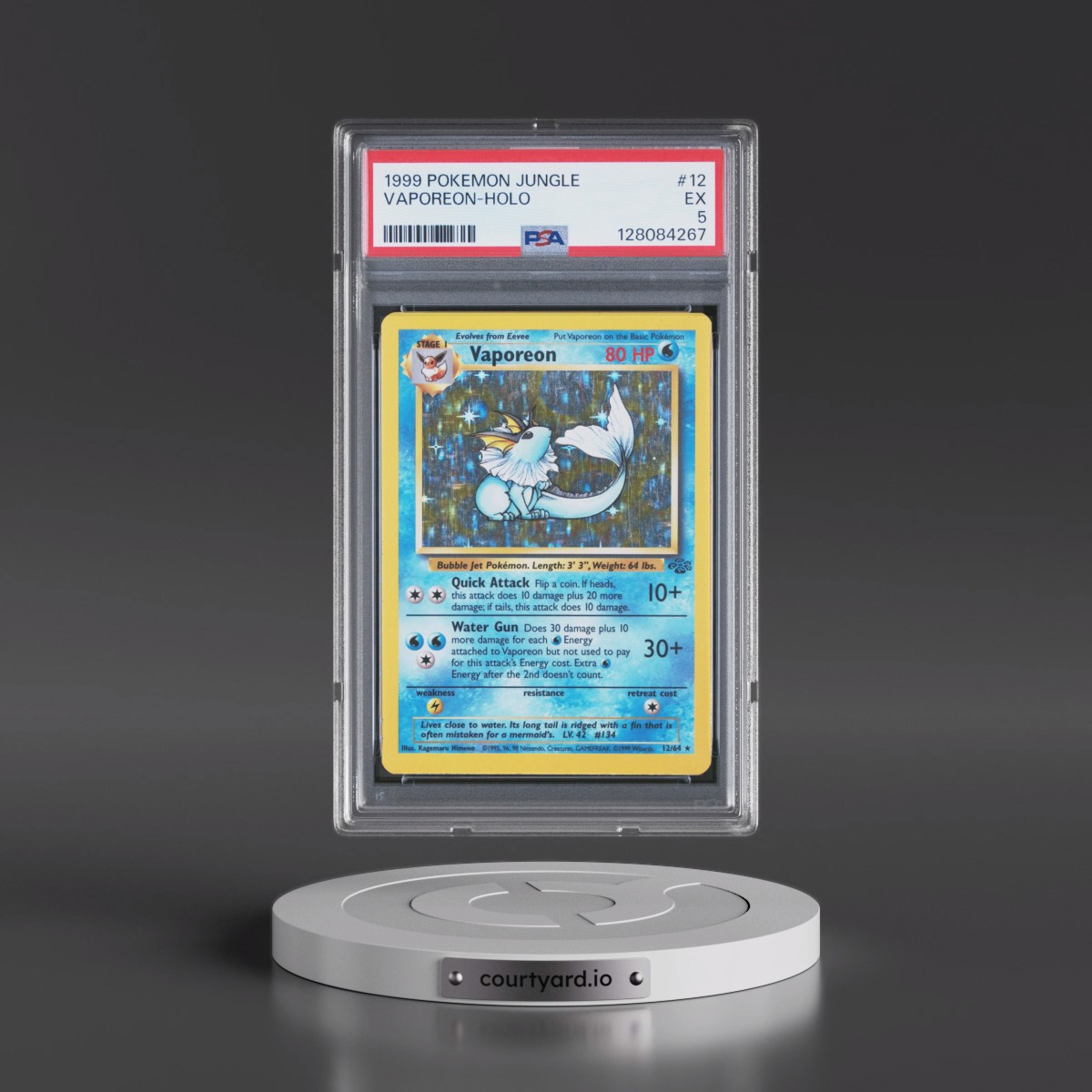 1999 Pokémon Jungle #12 Vaporeon - Holo (PSA 5 EX)