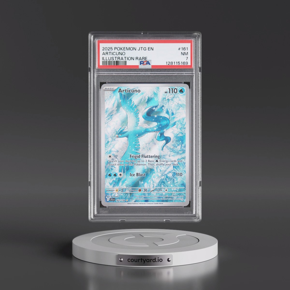 2025 Pokémon Jtg EN-Journey Together #161 Articuno - Illustration Rare (PSA 7 NM)