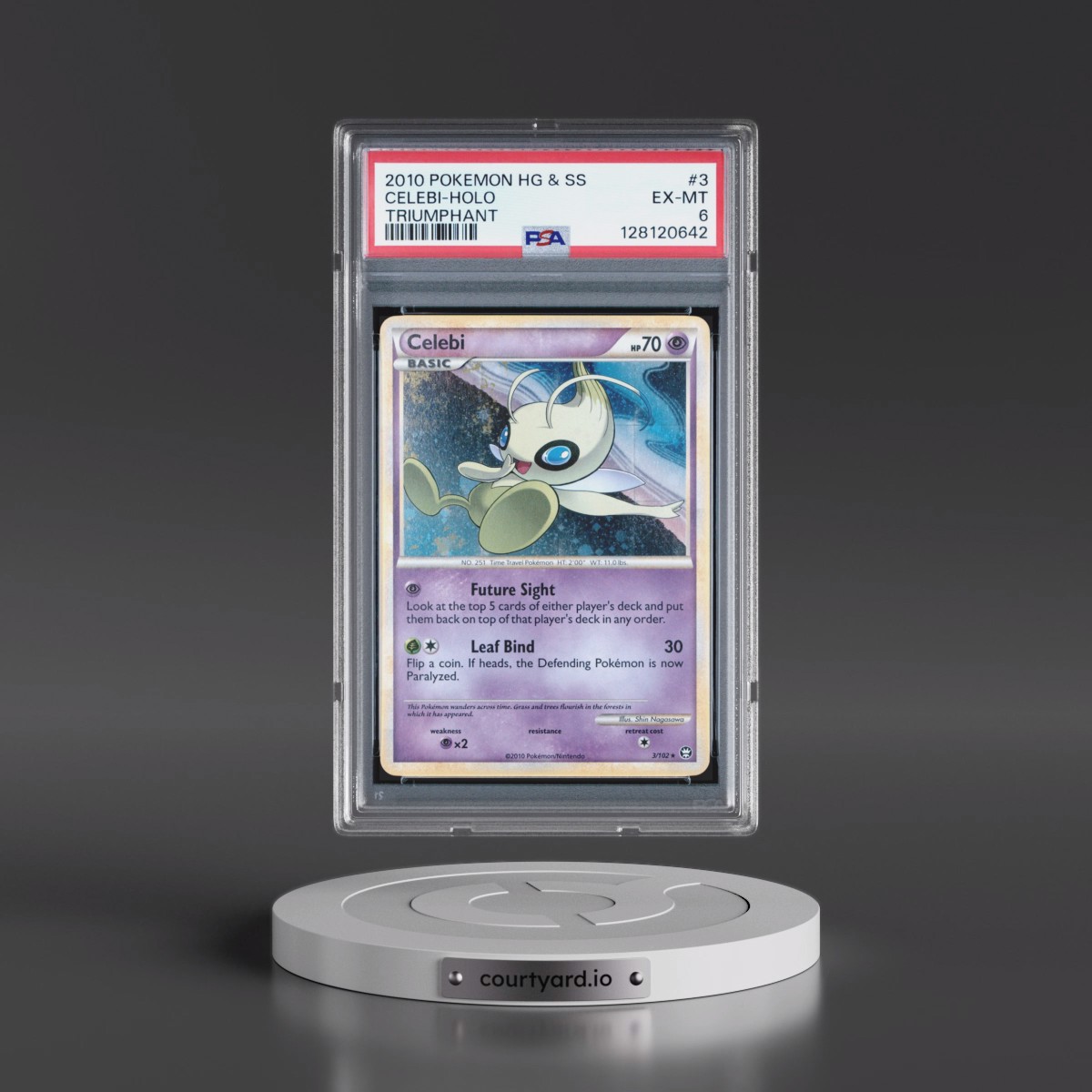 2010 Pokémon Heartgold & Soulsilver Triumphant #3 Celebi - Holo (PSA 6 EX-MT)