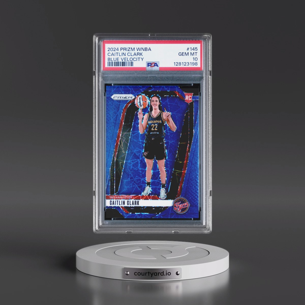 2024 Panini Prizm WNBA #145 Caitlin Clark - Blue Velocity (PSA 10 GEM MINT)