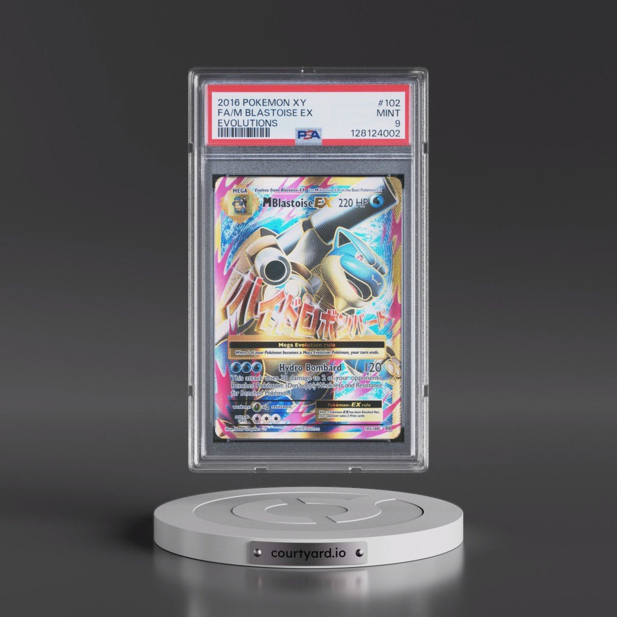 2016 Pokémon XY Evolutions #102 M Blastoise EX - Holo Full Art (PSA 9 MINT)