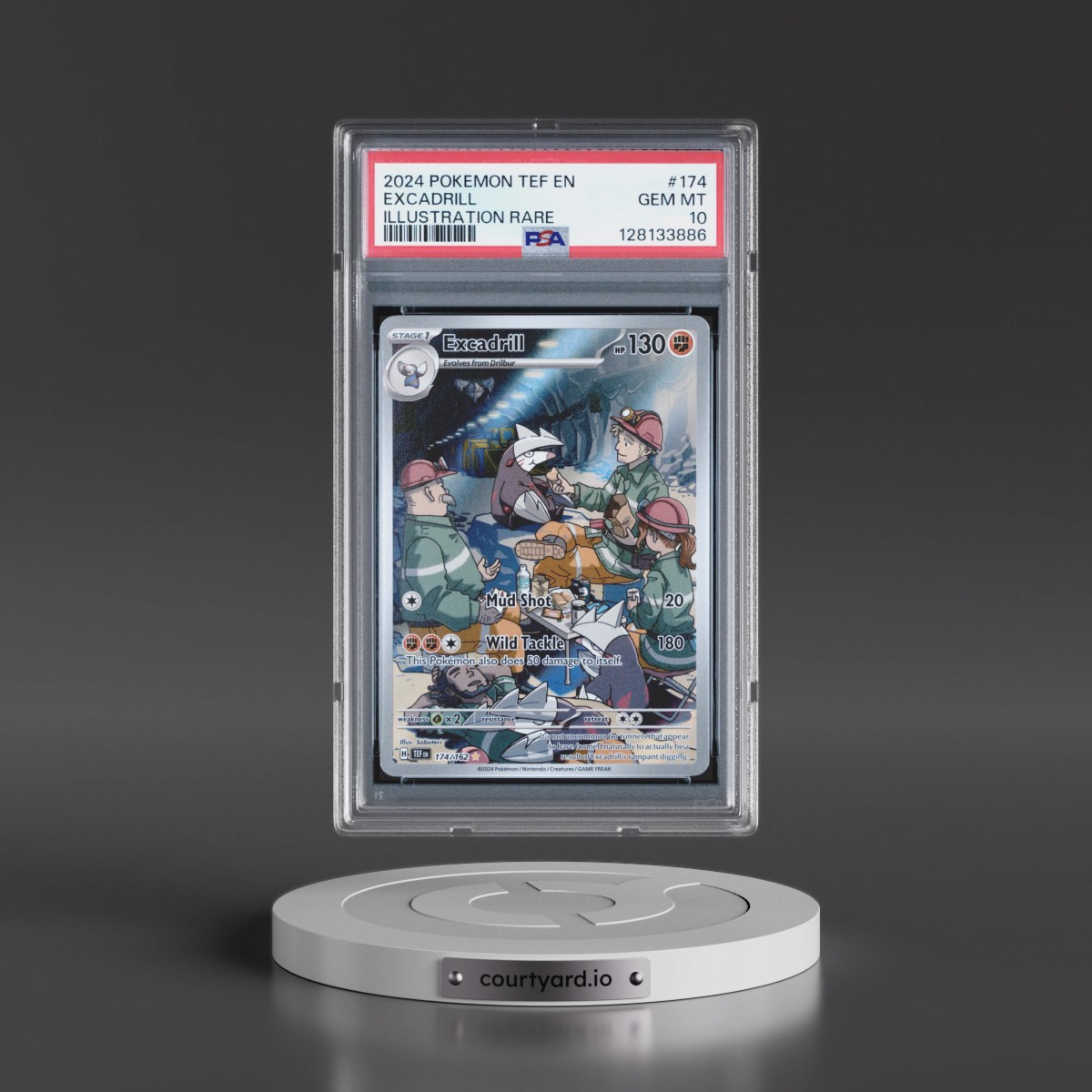 2024 Pokémon Tef EN-Temporal Forces #174 Excadrill - Illustration Rare (PSA 10 GEM MINT)