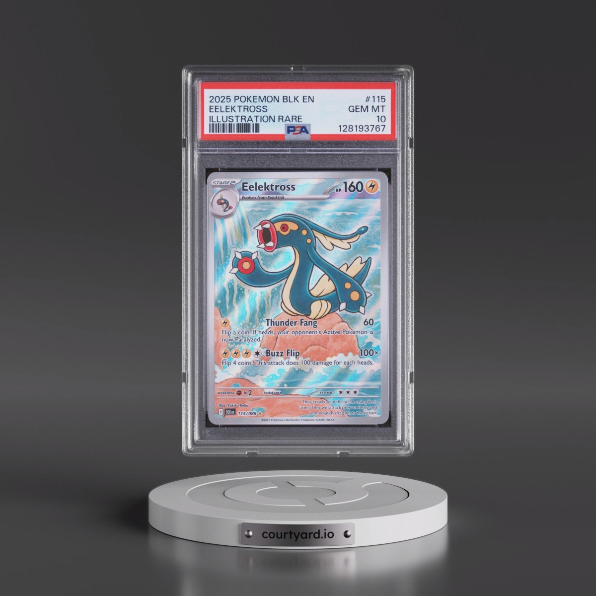 2025 Pokémon Blk EN-Black Bolt #115 Eelektross - Illustration Rare (PSA 10 GEM MINT)