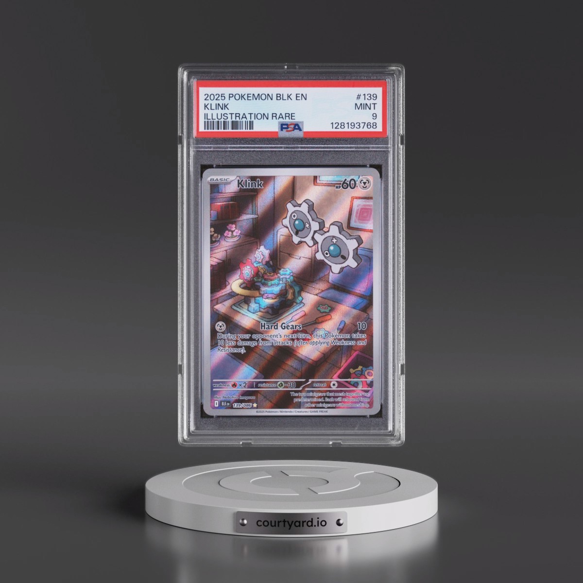 2025 Pokémon Blk EN-Black Bolt #139 Klink - Illustration Rare (PSA 9 MINT)