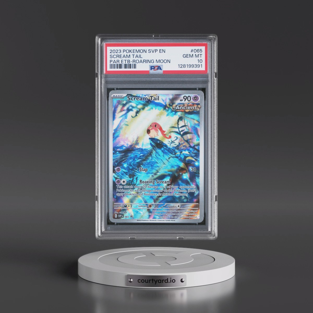 2023 Pokémon Svp EN-SV Black Star Promo #065 Scream Tail - Paradox Rift Elite Trainer Box-Roaring Moon (PSA 10 GEM MINT)