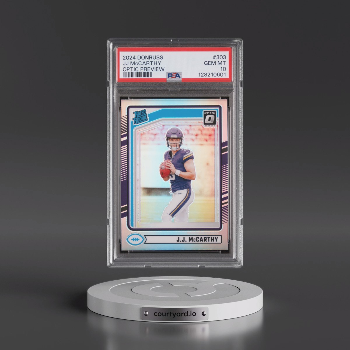 2024 Panini Donruss #303 JJ McCarthy - Optic Preview (PSA 10 GEM MINT)