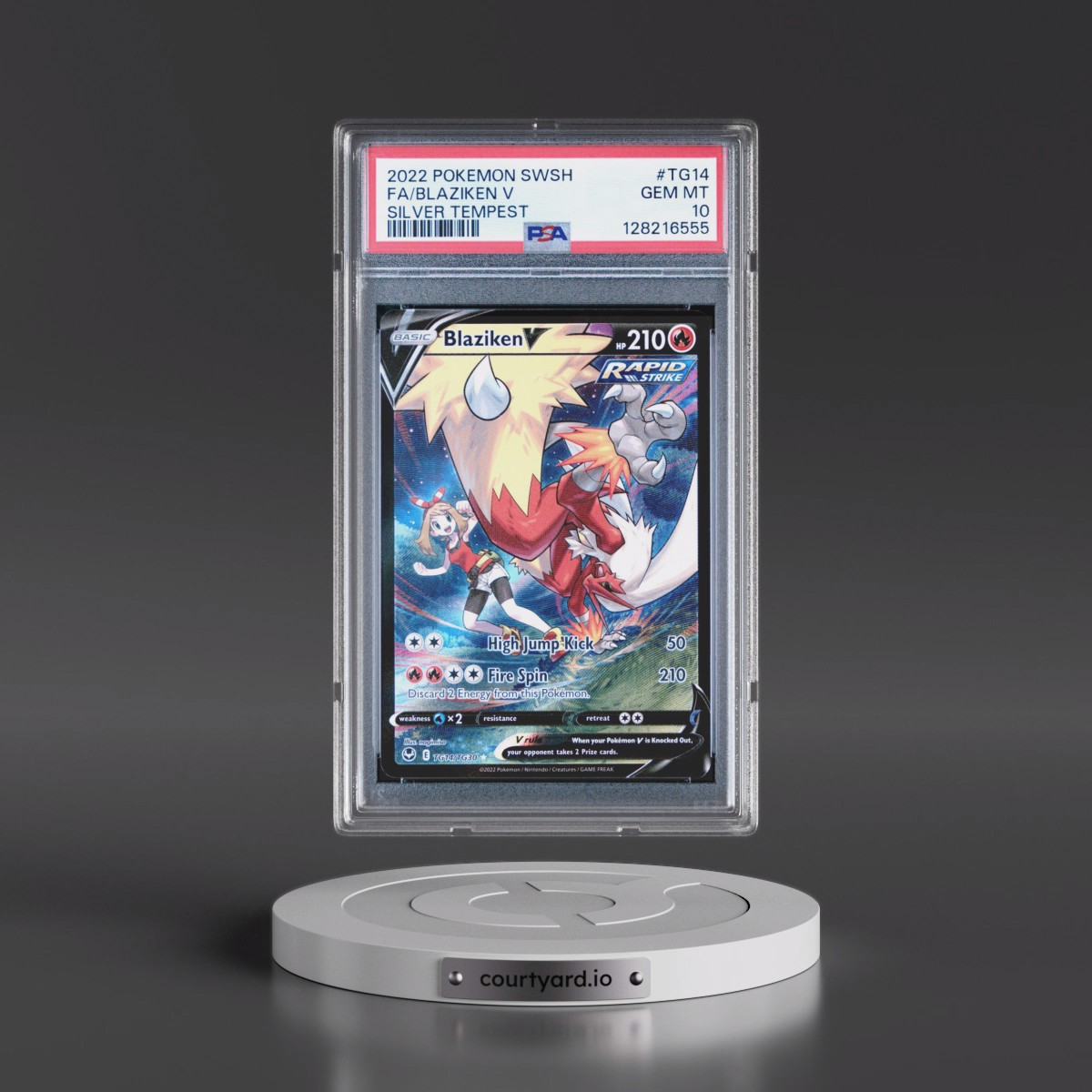 2022 Pokémon Sword & Shield Silver Tempest #TG14 Blaziken V - Holo Full Art (PSA 10 GEM MINT)