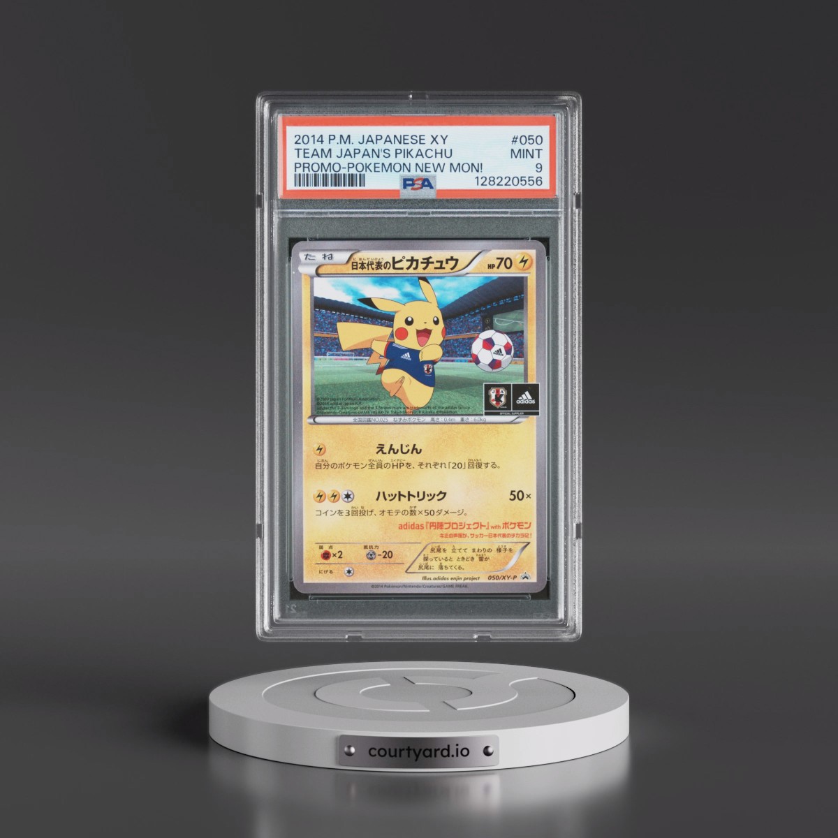 2014 Pokémon XY Promo #50 Team Japan's Pikachu - Pokemon New Mon! (PSA 9 MINT)