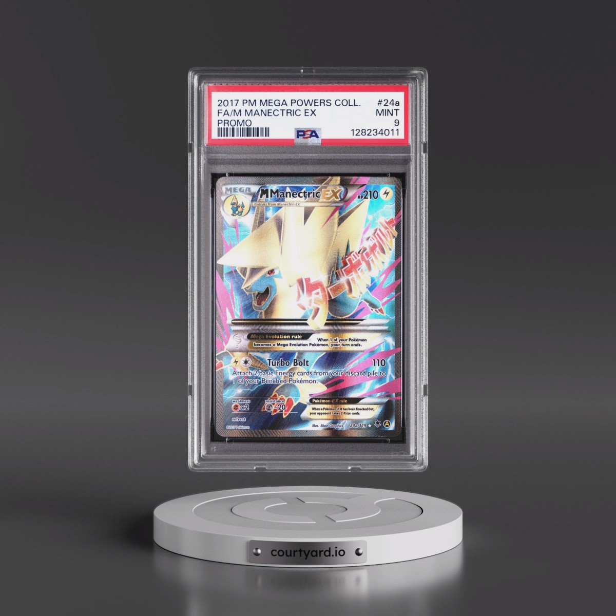 2017 Pokémon Mega Powers Collection Promo #24a M Manectric EX - Holo Full Art (PSA 9 MINT)