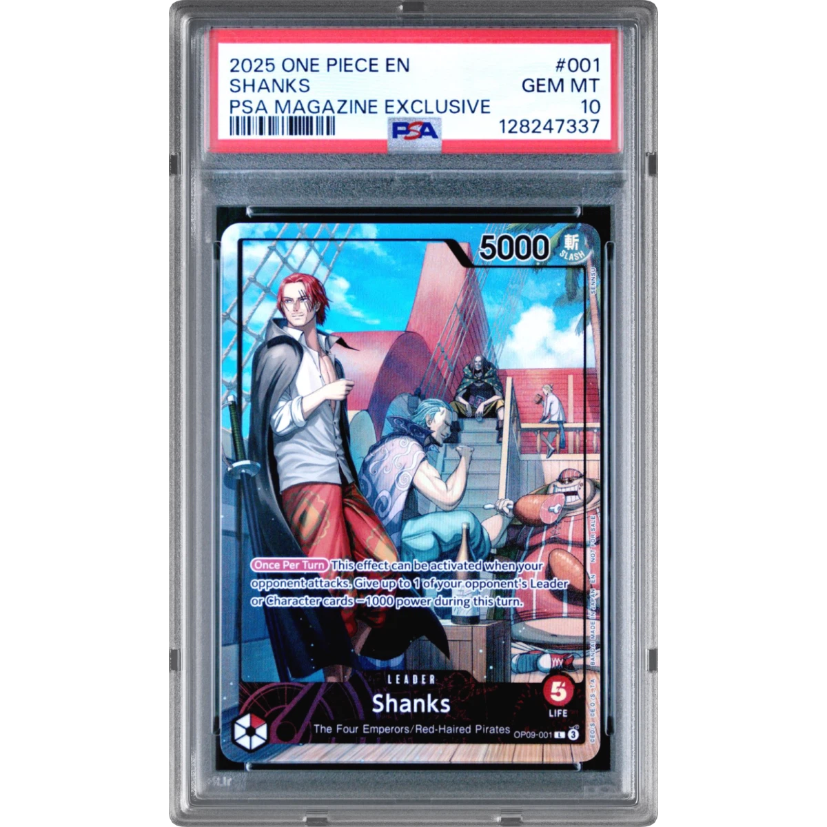 2025 One Piece Promos #001 Shanks - PSA Magazine Exclusive (PSA 10 GEM MINT)