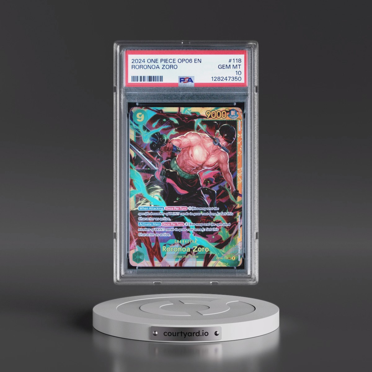 2024 One Piece OP06-Wings of the Captain #118 Roronoa Zoro (PSA 10 GEM MINT)