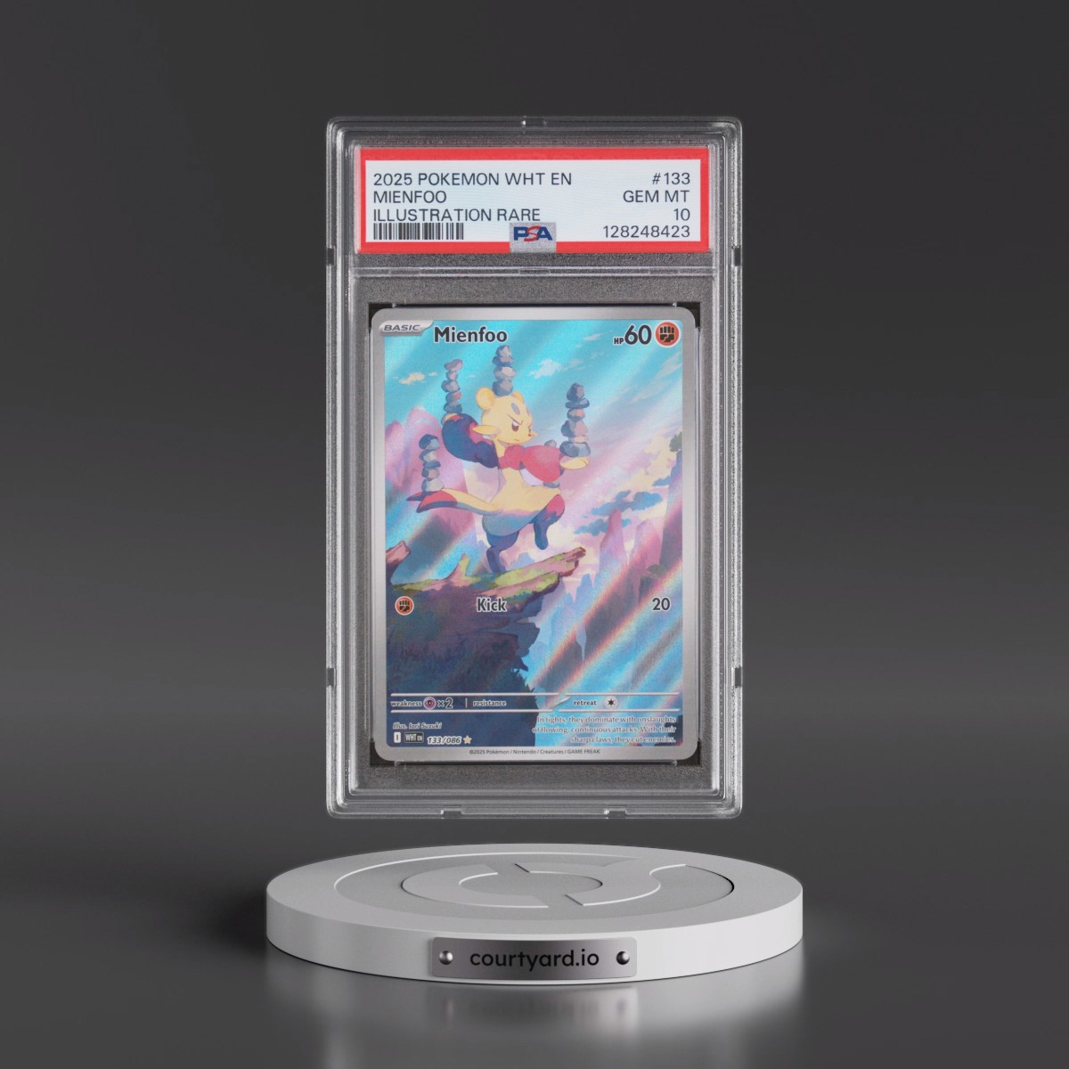 2025 Pokémon Wht EN-White Flare #133 Mienfoo - Illustration Rare (PSA 10 GEM MINT)