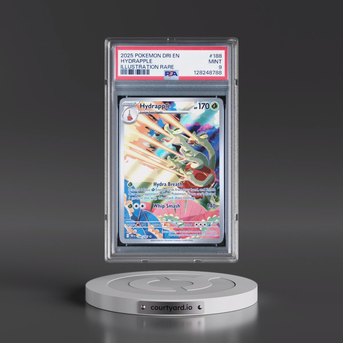 2025 Pokémon Dri EN-Destined Rivals #188 Hydrapple - Illustration Rare (PSA 9 MINT)