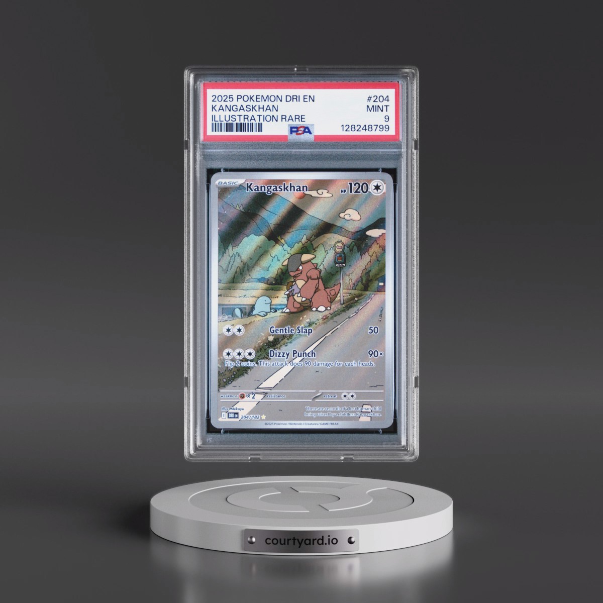 2025 Pokémon Dri EN-Destined Rivals #204 Kangaskhan - Illustration Rare (PSA 9 MINT)