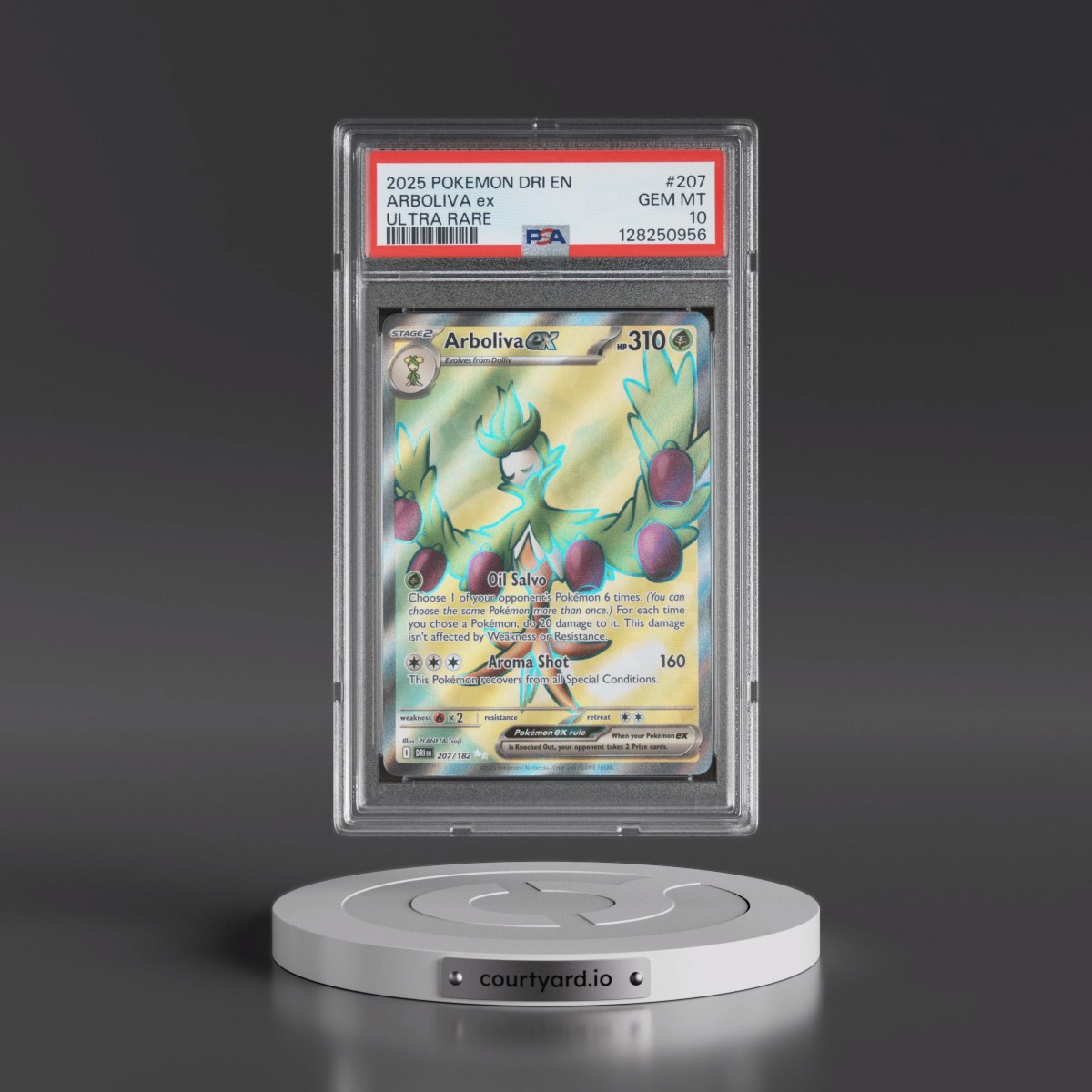 2025 Pokémon Dri EN-Destined Rivals #207 Arboliva EX - Holo Ultra Rare (PSA 10 GEM MINT)
