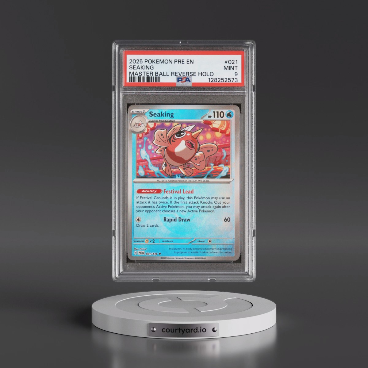 2025 Pokémon Pre EN-Prismatic Evolutions Seaking - Reverse Holo Master Ball #021 PSA 9