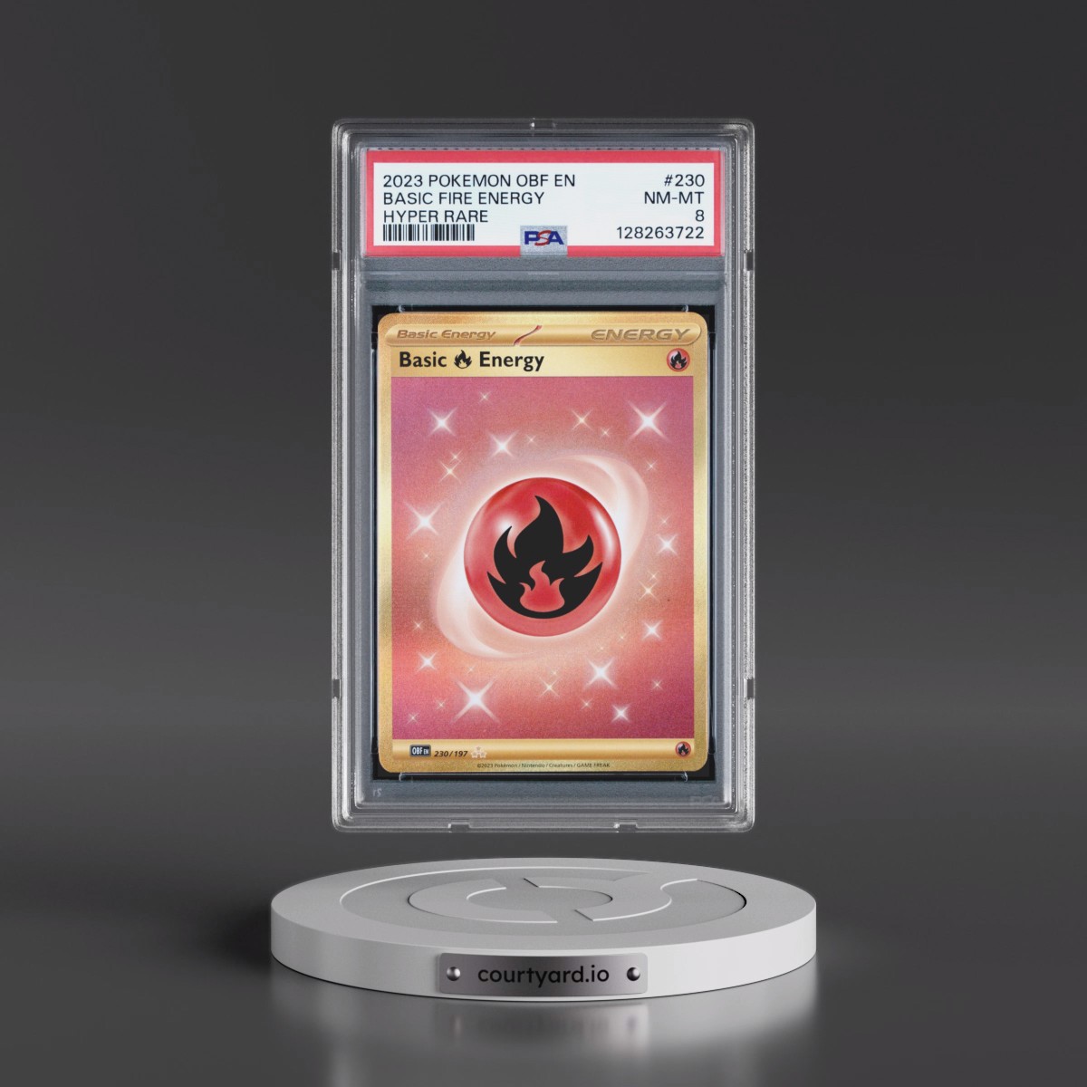 2023 Pokémon Obf EN-Obsidian Flames #230 Basic Fire Energy - Hyper Rare (PSA 8 NM-MT)