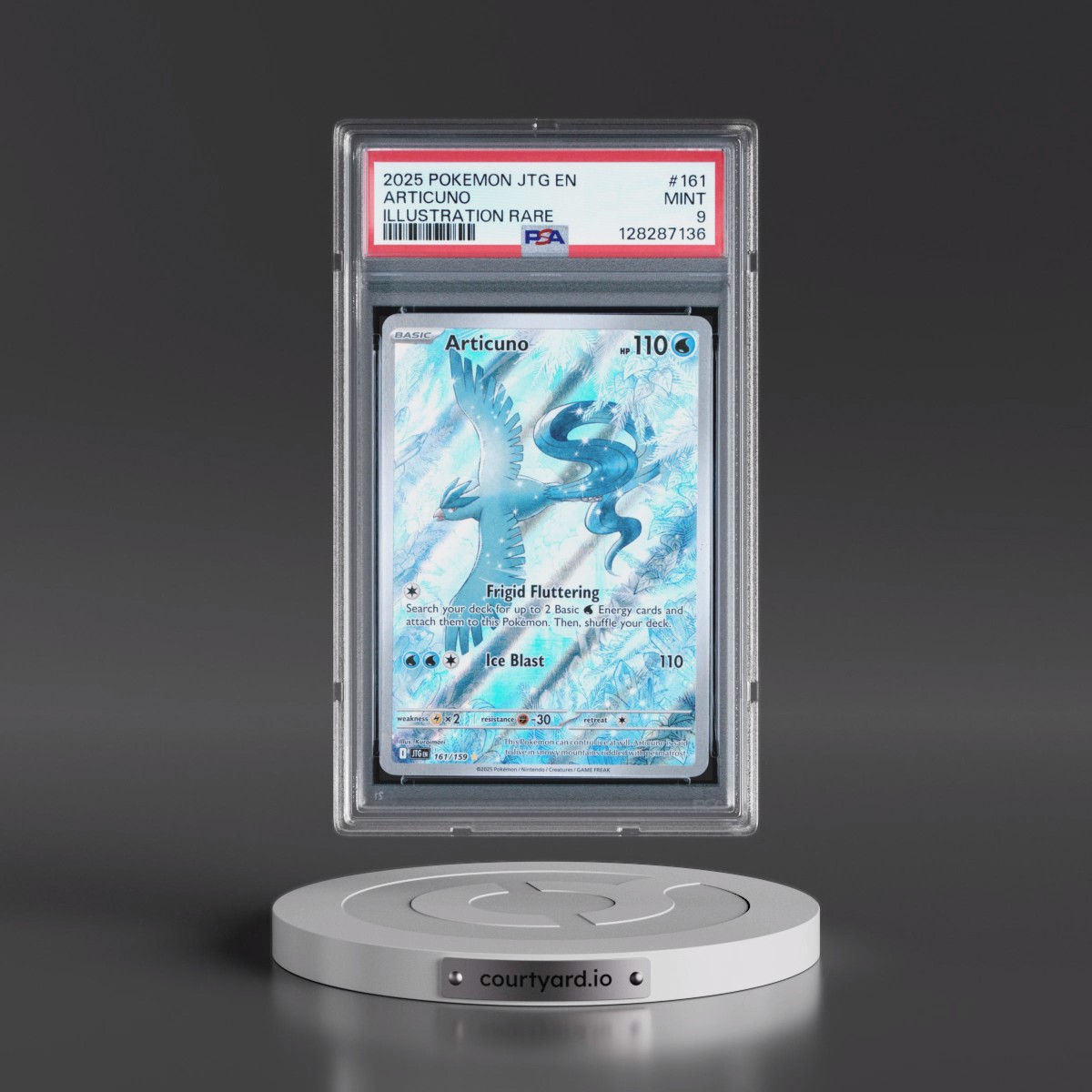 2025 Pokémon Jtg EN-Journey Together #161 Articuno - Illustration Rare (PSA 9 MINT)