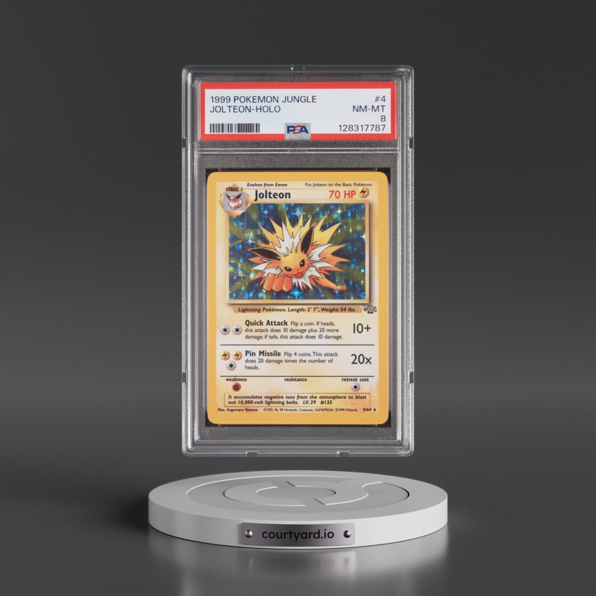 1999 Pokémon Jungle Jolteon - Holo #4 PSA 8