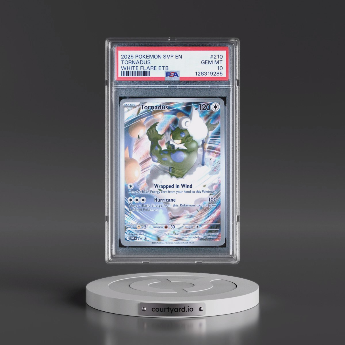 2025 Pokémon Svp EN-SV Black Star Promo #210 Tornadus - White Flare Elite Trainer Box (PSA 10 GEM MINT)