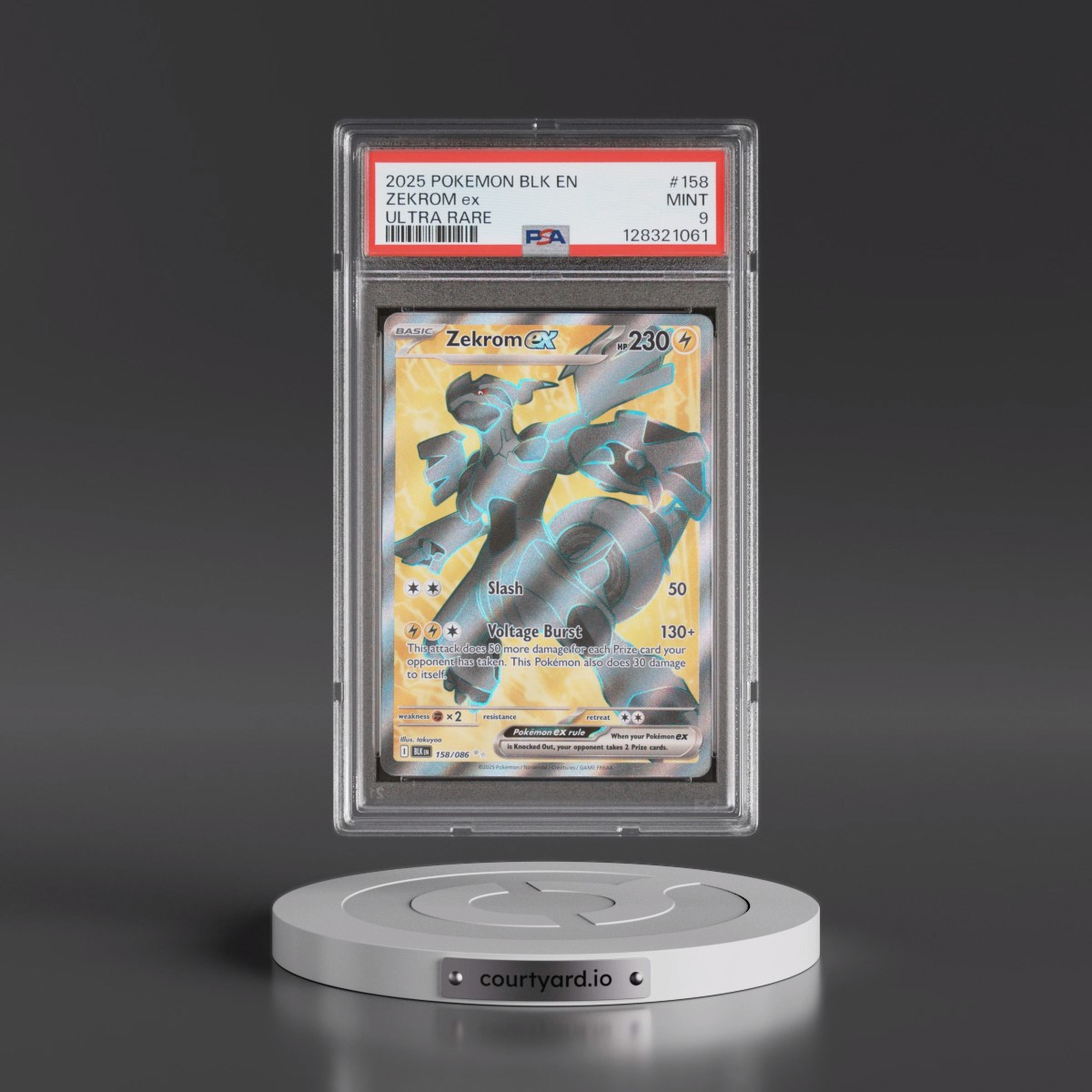 2025 Pokémon Blk EN-Black Bolt #158 Zekrom EX - Holo Ultra Rare (PSA 9 MINT)
