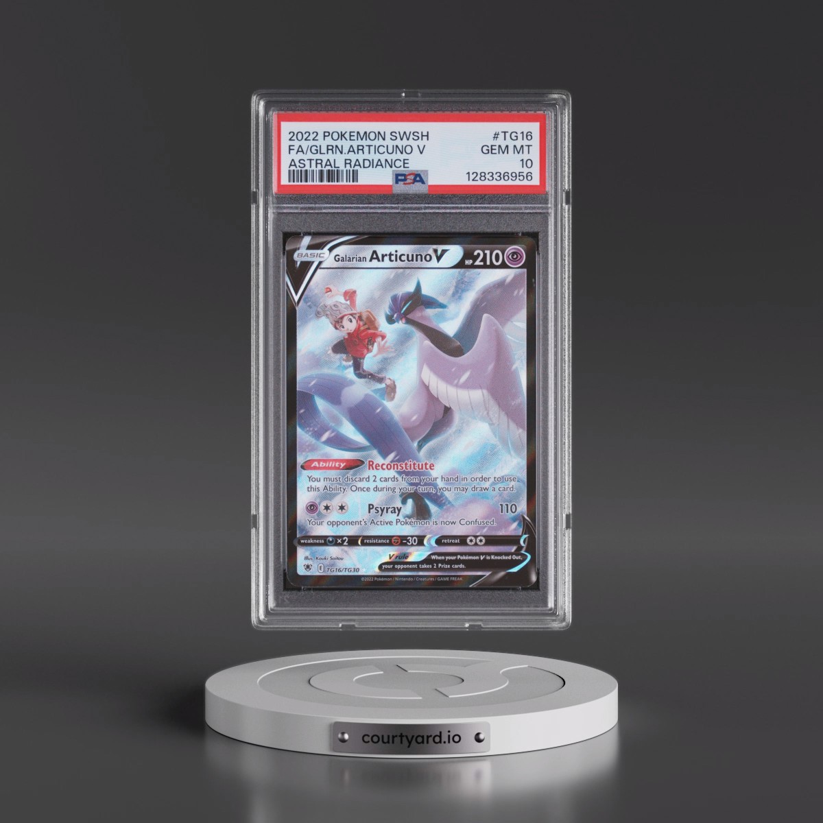 2022 Pokémon Sword & Shield Astral Radiance #TG16 Galarian Articuno V - Holo Full Art (PSA 10 GEM MINT)