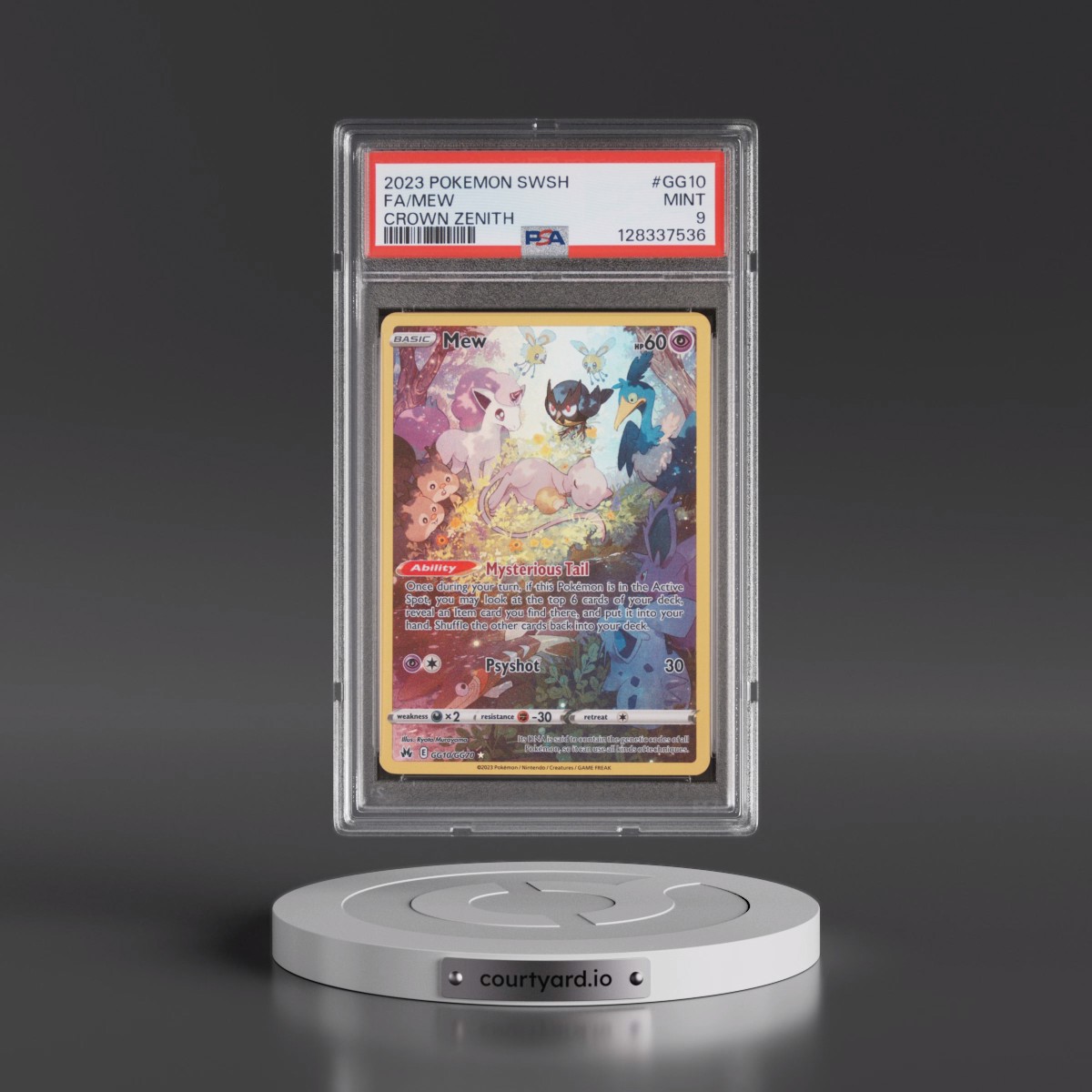 2023 Pokémon Sword and Shield Crown Zenith #GG10 Mew - Full Art (PSA 9 MINT)
