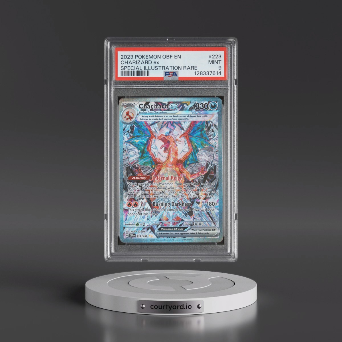 2023 Pokémon Obf EN-Obsidian Flames #223 Charizard EX - Holo Special Illustration Rare (PSA 9 MINT)