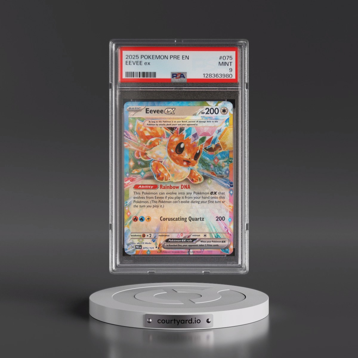 2025 Pokémon Pre EN-Prismatic Evolutions #075 Eevee EX - Holo (PSA 9 MINT)