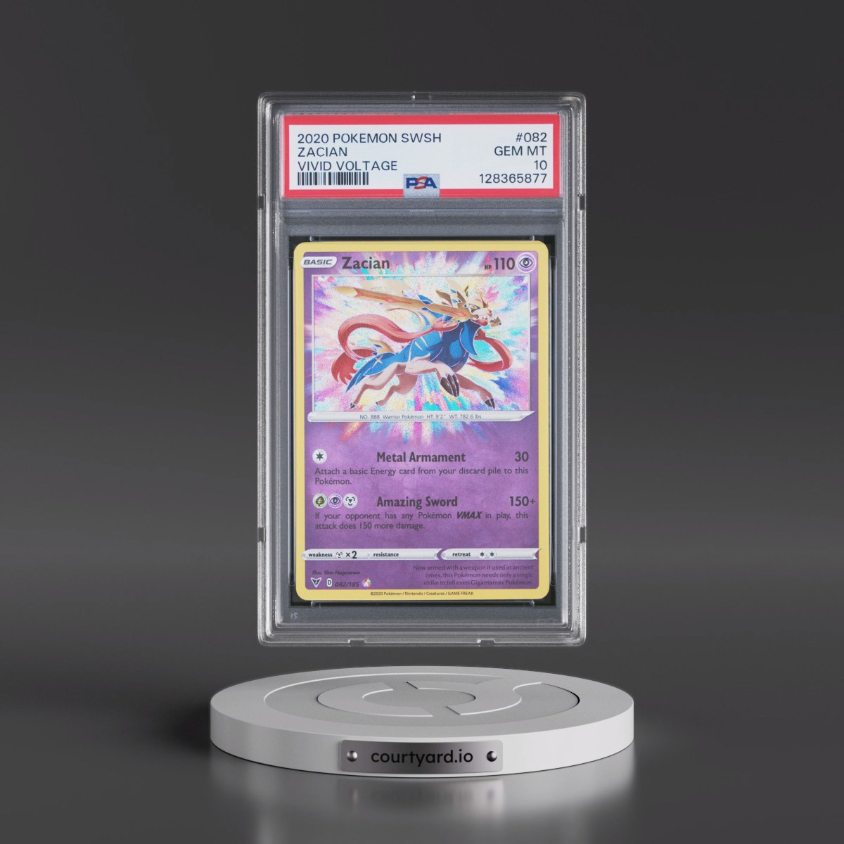 2020 Pokémon Sword & Shield Vivid Voltage #082 Zacian (PSA 10 GEM MINT)