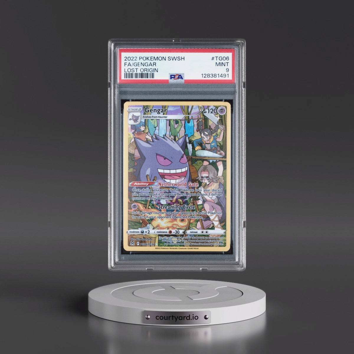 2022 Pokémon Sword & Shield Lost Origin Gengar - Full Art #TG06 PSA 9