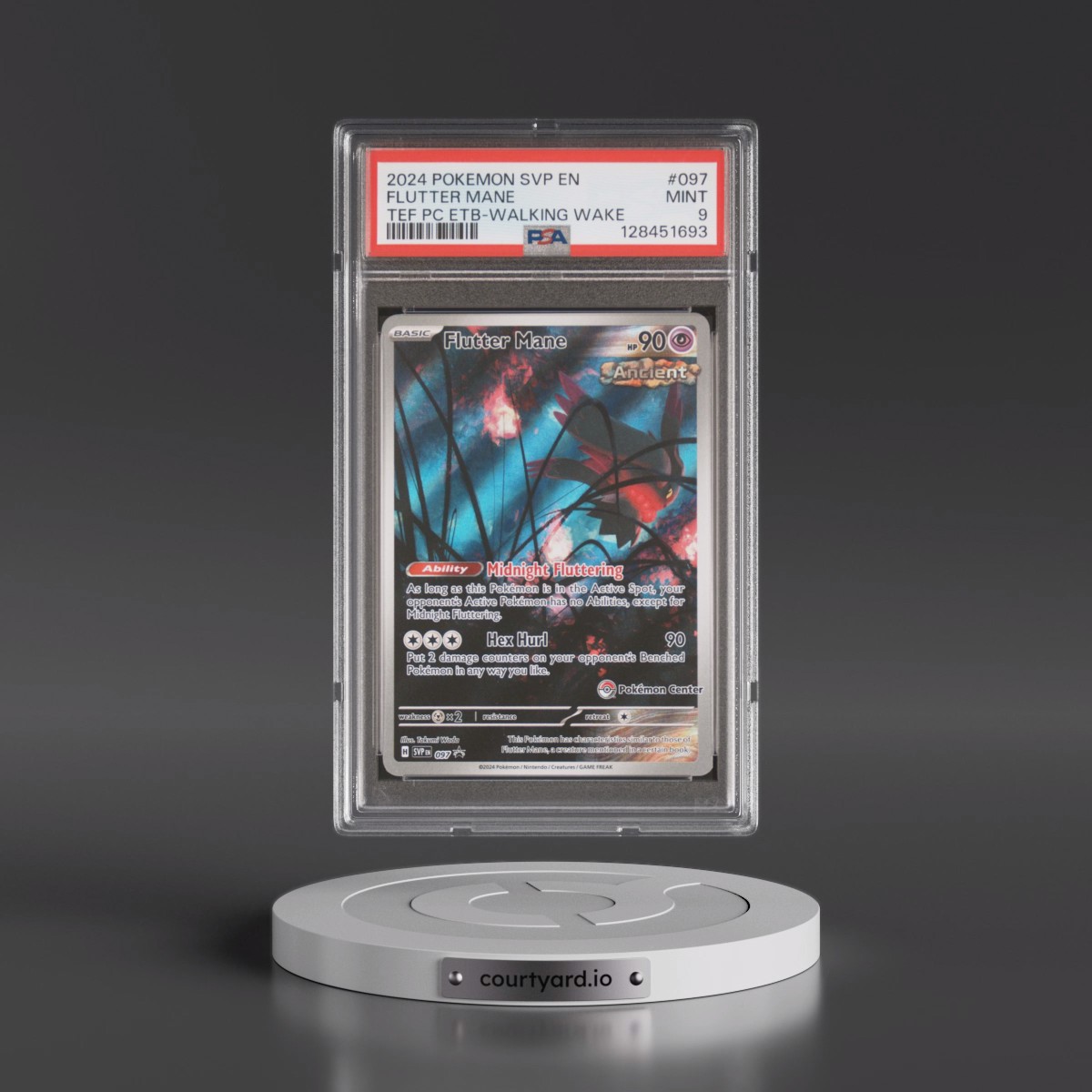 2024 Pokémon Svp EN-SV Black Star Promo #097 Flutter Mane - Temporal Forces Pokemon Center Elite Trainer Box-Walking Wake (PSA 9 MINT)