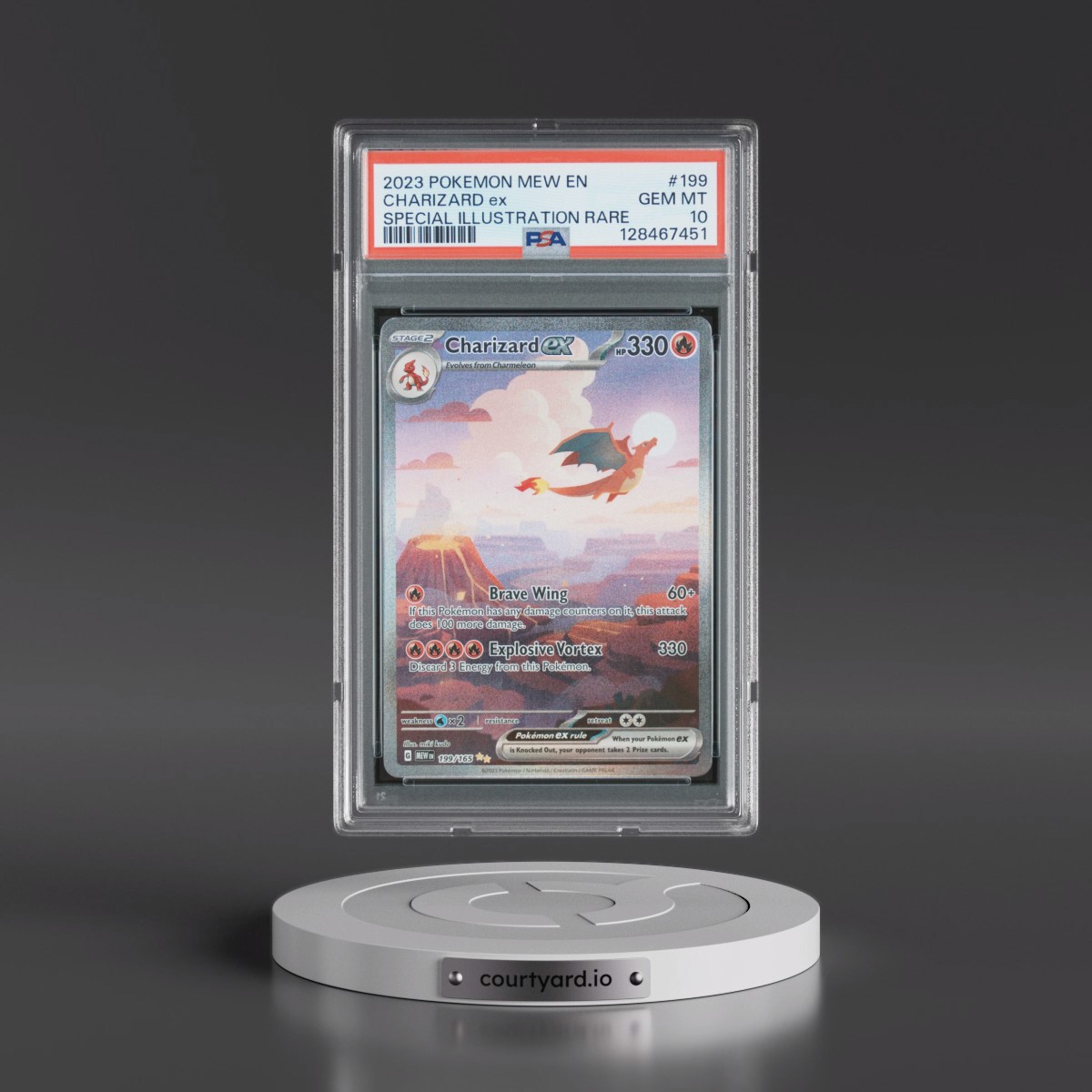 2023 Pokémon Mew EN-151 #199 Charizard EX - Holo Special Illustration Rare (PSA 10 GEM MINT)
