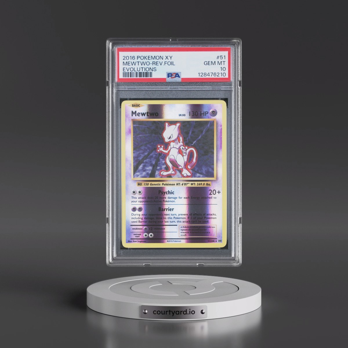 2016 Pokémon XY Evolutions #51 Mewtwo - Reverse Foil (PSA 10 GEM MINT)