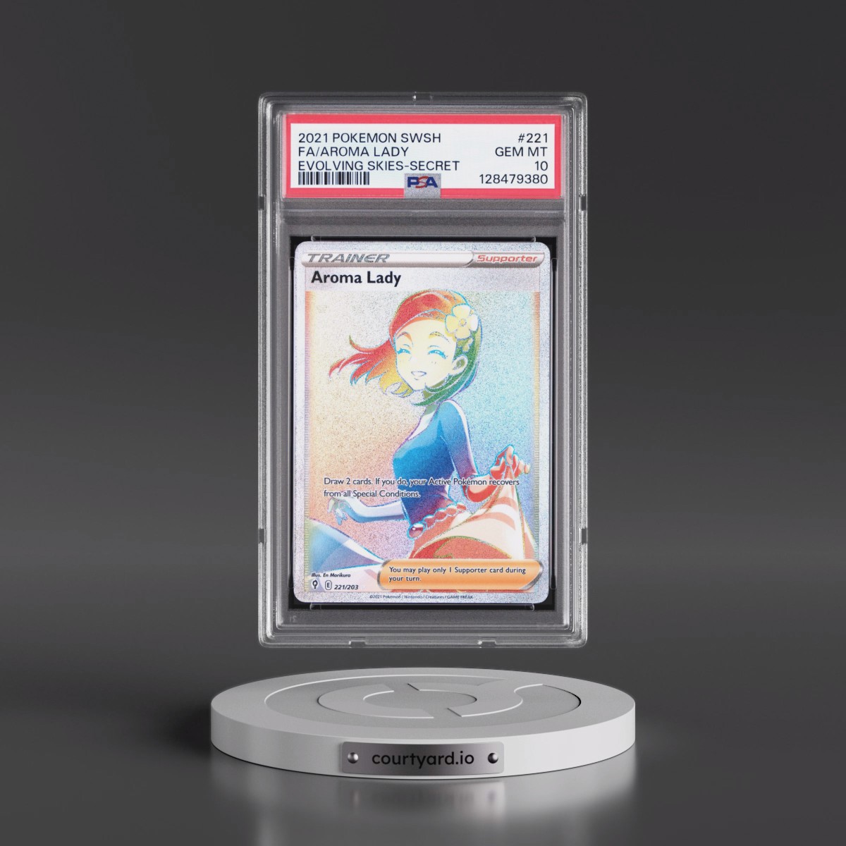 2021 Pokémon Sword & Shield Evolving Skies #221 Aroma Lady - Full Art Secret (PSA 10 GEM MINT)