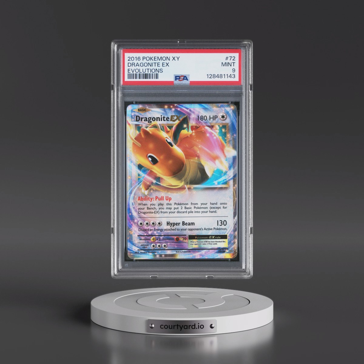 2016 Pokémon XY Evolutions #72 Dragonite EX - Holo (PSA 9 MINT)