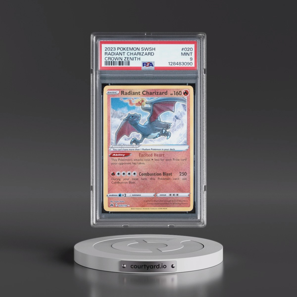 2023 Pokémon Sword and Shield Crown Zenith #020 Radiant Charizard - Holo (PSA 9 MINT)
