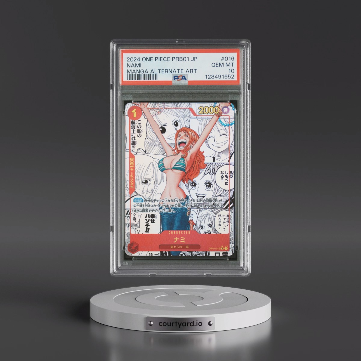 2024 One Piece Japanese Premium Booster -One Piece Card the Best #016 Nami - Manga Alternate Art (PSA 10 GEM MINT)