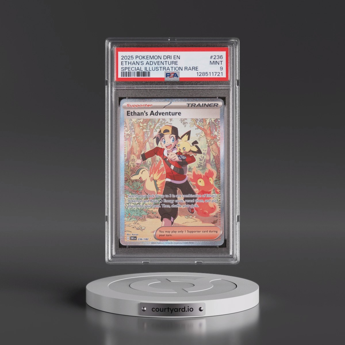 2025 Pokémon Dri EN-Destined Rivals #236 Ethan's Adventure - Special Illustration Rare (PSA 9 MINT)