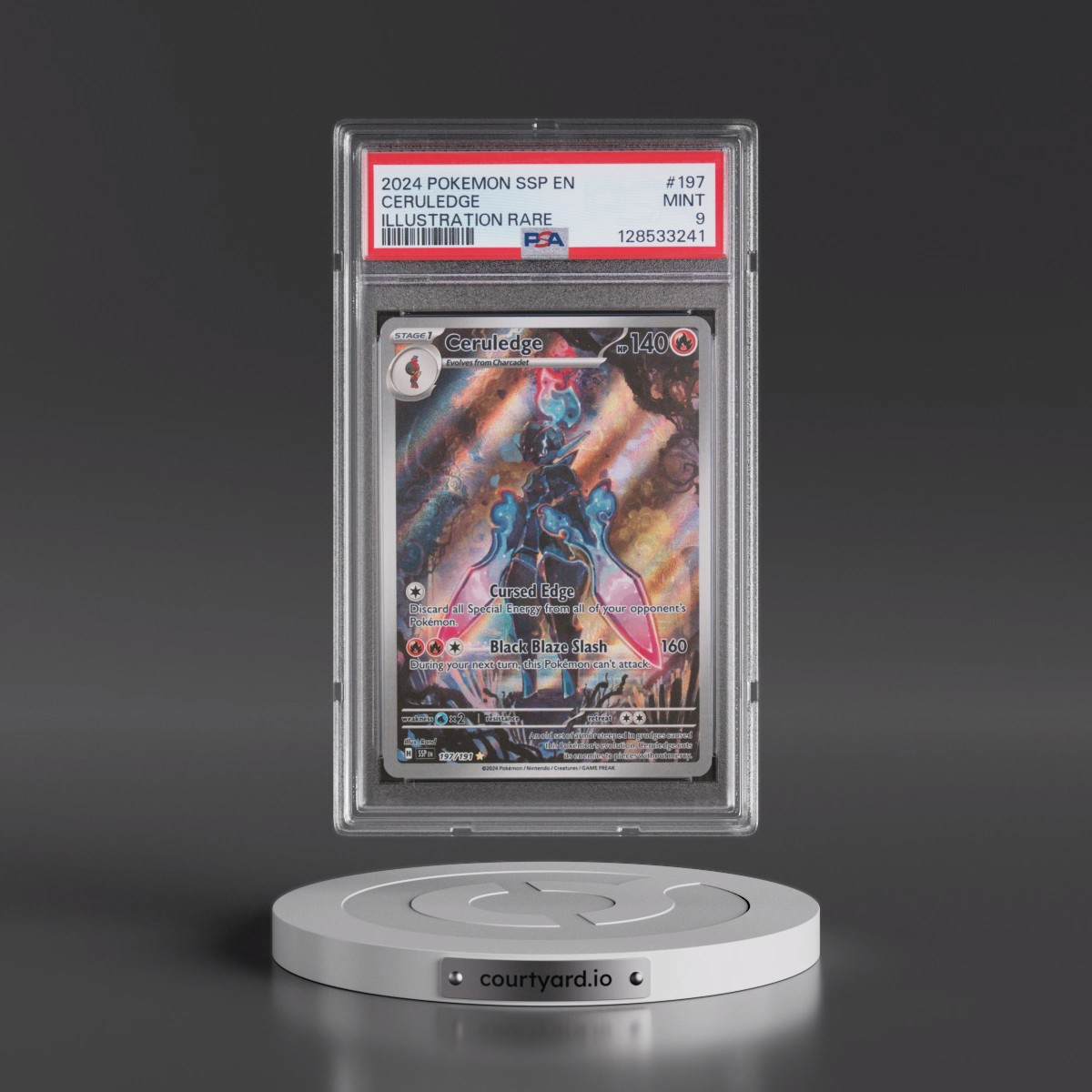 2024 Pokémon Ssp EN-Surging Sparks #197 Ceruledge - Illustration Rare (PSA 9 MINT)