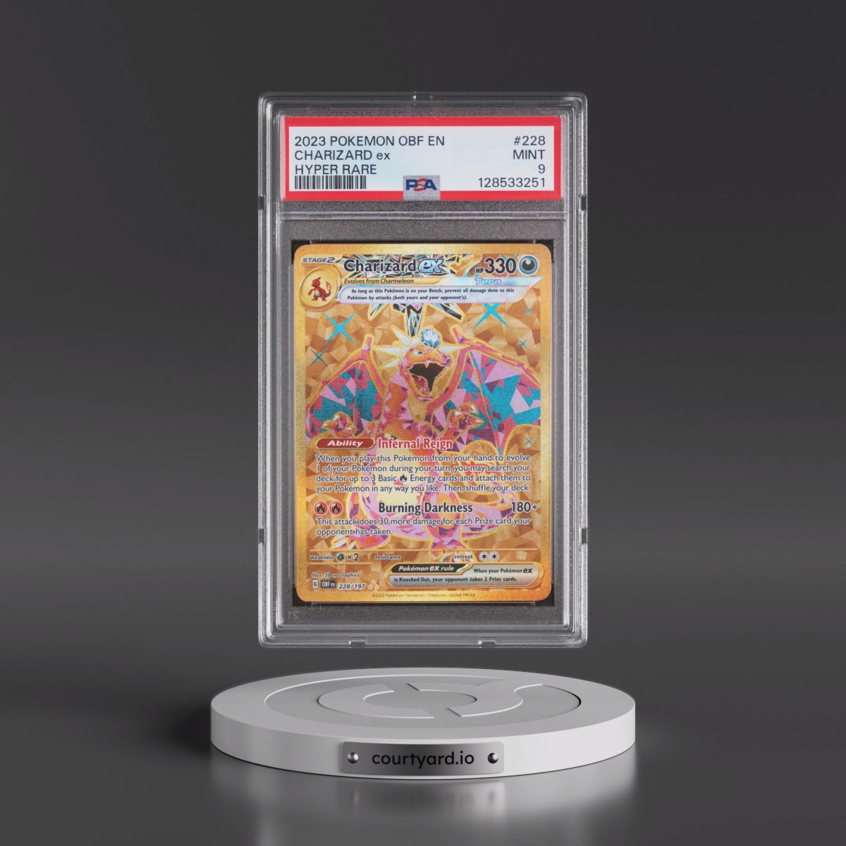 2023 Pokémon Obf EN-Obsidian Flames #228 Charizard EX - Holo Hyper Rare (PSA 9 MINT)