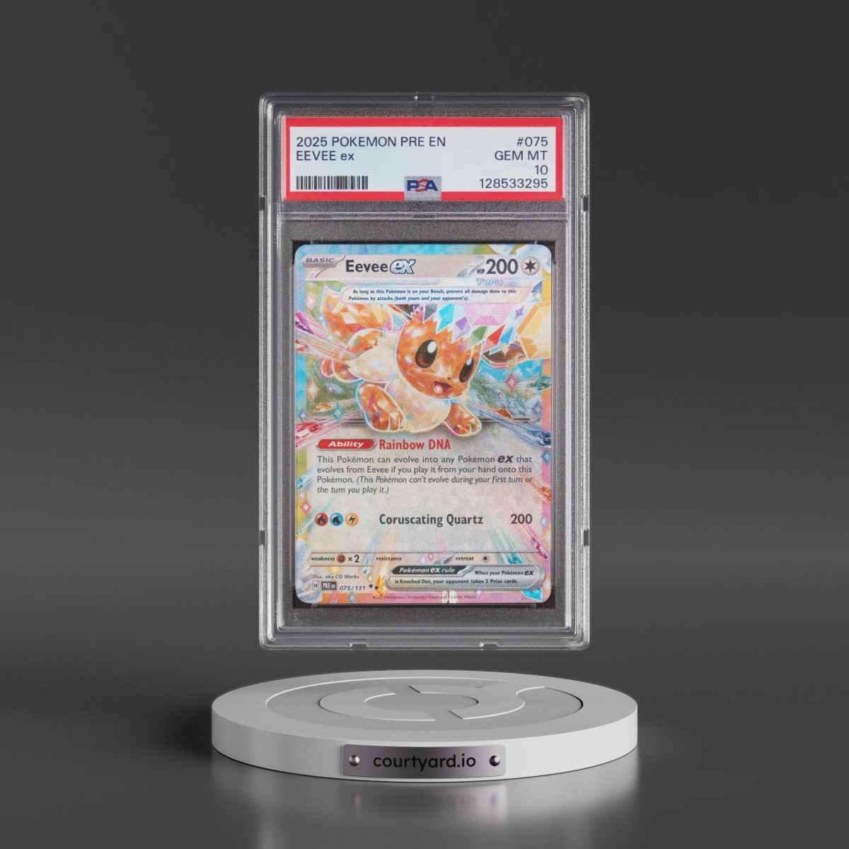 2025 Pokémon Pre EN-Prismatic Evolutions #075 Eevee EX - Holo (PSA 10 GEM MINT)