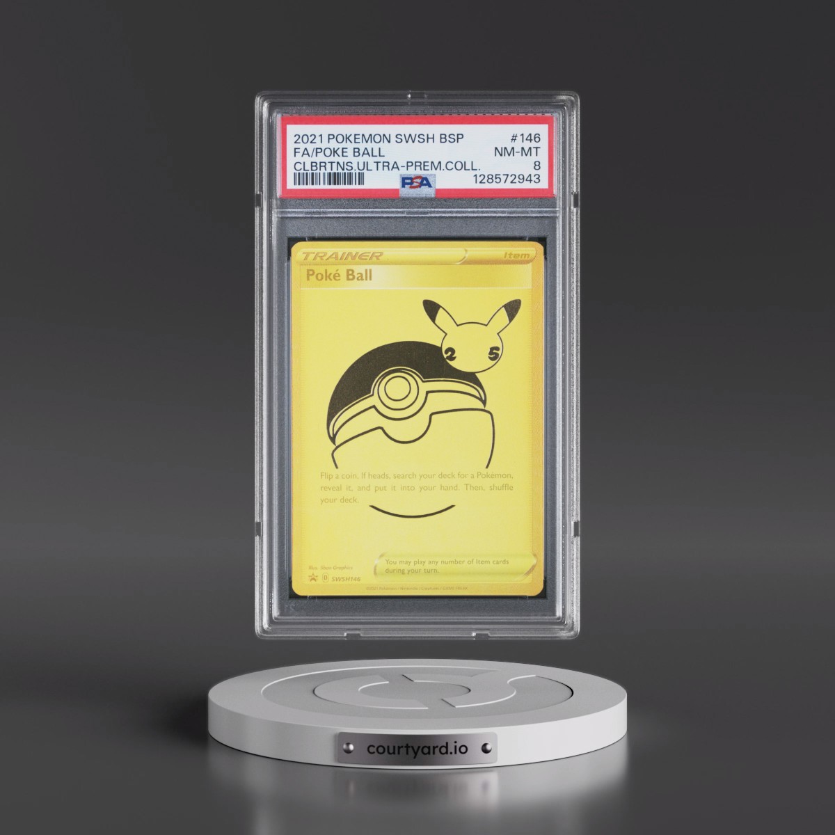 2021 Pokémon Swsh Black Star Promo #146 Poke Ball - Full Art Celebrations Ultra-Premium Collection (PSA 8 NM-MT)