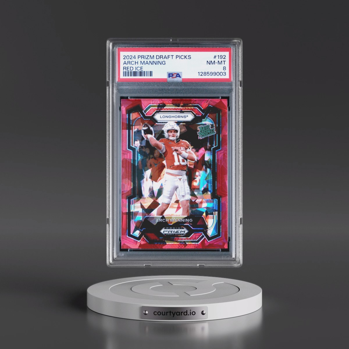2024 Panini Prizm Draft Picks #192 Arch Manning - Red Ice (PSA 8 NM-MT)