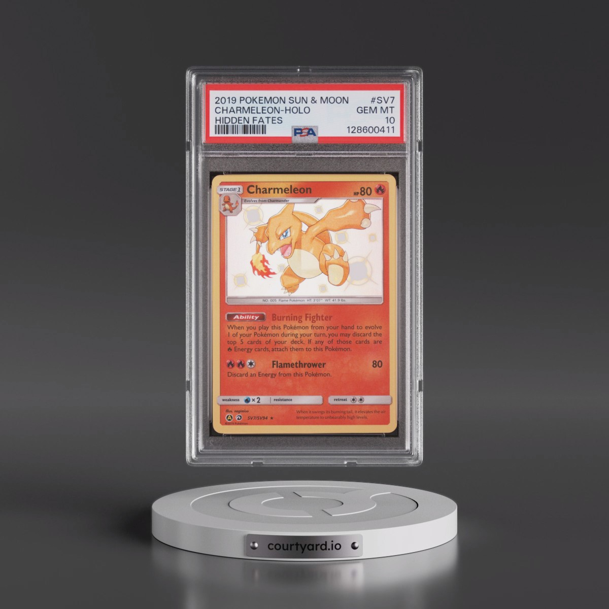 2019 Pokémon Sun & Moon Hidden Fates #SV7 Charmeleon - Holo (PSA 10 GEM MINT)