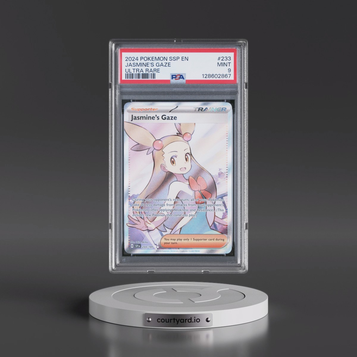 2024 Pokémon Ssp EN-Surging Sparks #233 Jasmine's Gaze - Ultra Rare (PSA 9 MINT)