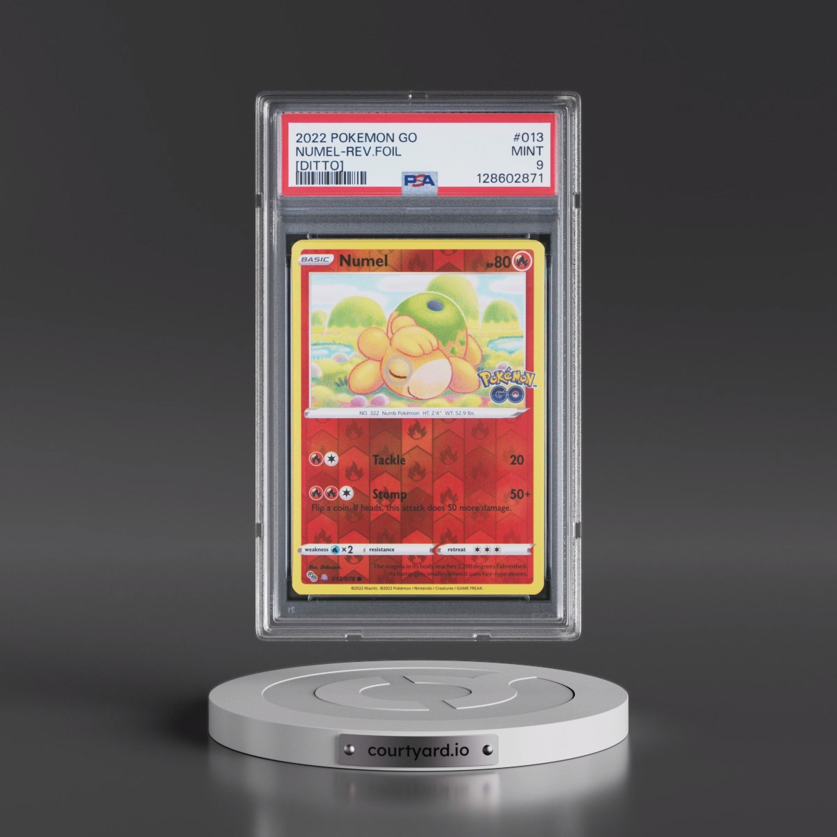 2022 Pokémon Go Numel - Reverse Foil [Ditto] #013 PSA 9
